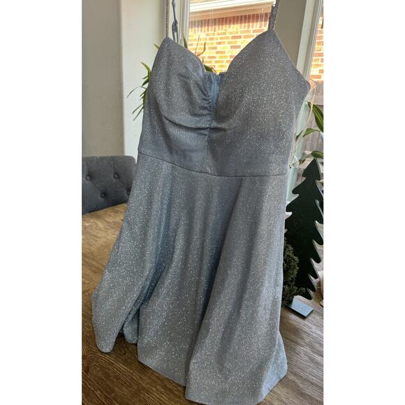 Spaghetti Strap Sweetheart Flared Party Dress Size XL. Powder Blue Dillards - Picture 2 of 9